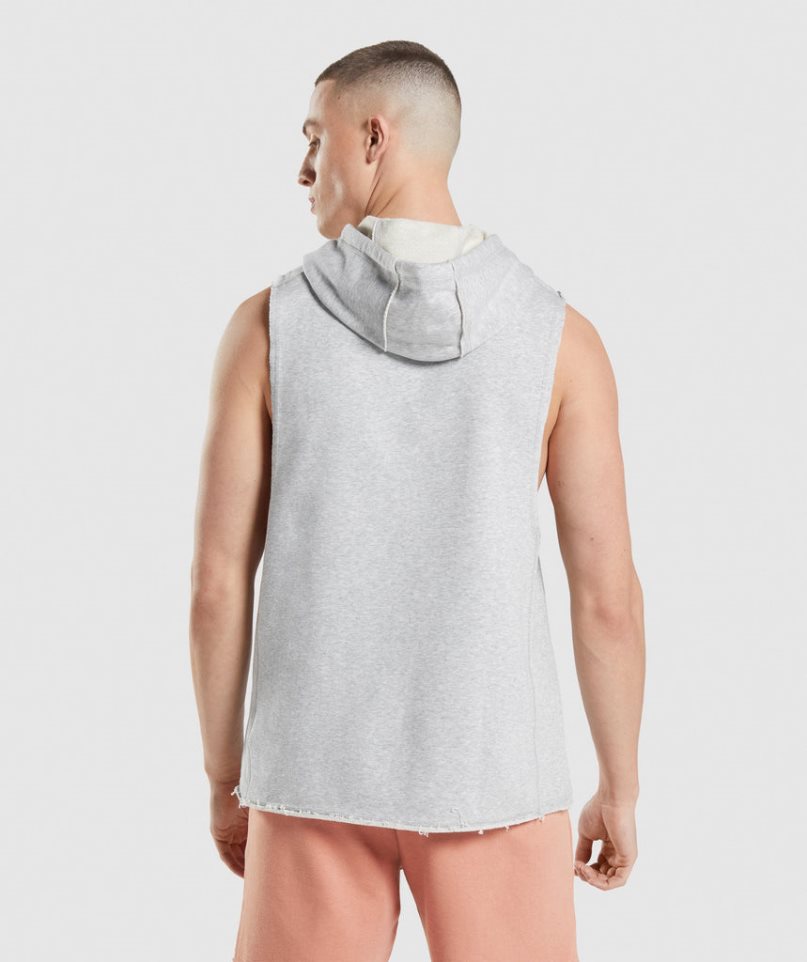 Men's Gymshark Legacy Drop Arm Hoodie Light Grey | CA 5AN83D